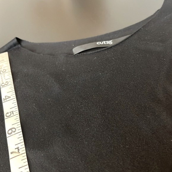 Cut 25 by Yigal Azrouel tunic top, cut out back, long sleeve, asymmetric, black - Picture 13 of 13